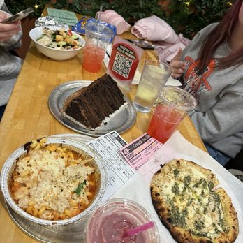 Mia Za's Cafe - Giant Triple Chocolate Cake, four cheese pasta, pizza with pesto, sandwich, and a salad - Pizza Near Me - Champaign, Illinois Mia Za's Cafe - Giant Triple Chocolate Cake, four cheese pasta, pizza with pesto, sandwich, and a salad - Pizza Near Me - Champaign, Illinois