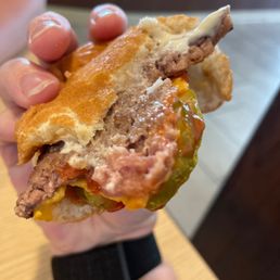 Uncooked hamburger.