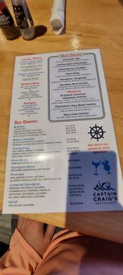 Menu photo 2 Captain Craig's Restaurant Tavernier, FL