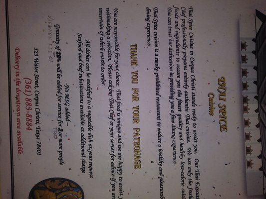 Menu photo 7 Thai Spice Corpus Christi, TX