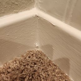 Painted on carpet (it's attached at the corner spot to the wall) so its not properly prepped.