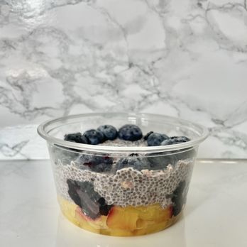 Sunday Press - Taro Blueberry Chia Pudding ($10)-- coconut milk, maple syrup, pineapple compote - Coffee & Tea Near Me - Houston, Texas Sunday Press - Taro Blueberry Chia Pudding ($10)-- coconut milk, maple syrup, pineapple compote - Coffee & Tea Near Me - Houston, Texas