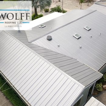 Wolff Roofing - Standing seam metal roof with new skylights and gutters. - Roofing Near Me - Sarasota, Florida Wolff Roofing - Standing seam metal roof with new skylights and gutters. - Roofing Near Me - Sarasota, Florida