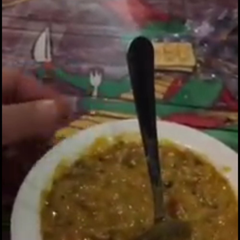 Zydeco's - My soup(more like a porridge) with spoon standing tall. - Cajun/Creole Near Me - Belle Chasse, Louisiana Zydeco's - My soup(more like a porridge) with spoon standing tall. - Cajun/Creole Near Me - Belle Chasse, Louisiana