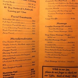Bella Lita Day Spa - Menu of services with prices