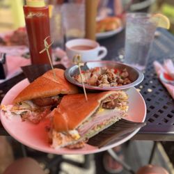 The Hush Cuban kitchen & bar - Croquette Breakfast Sandwich with home fries