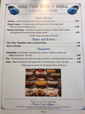 Menu photo 3 Rag Top Bar & Grill Bridgeville, PA
