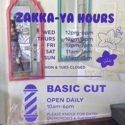 Shop hours, subject to change for winter hours