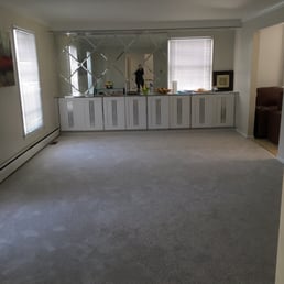 Living room with new carpet