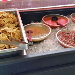 Parra's Mexican Food - The salsa and chips bar.