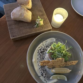 Le Carré - Tuna tartar and bread - Mediterranean Near Me - Montreal, Quebec Le Carré - Tuna tartar and bread - Mediterranean Near Me - Montreal, Quebec