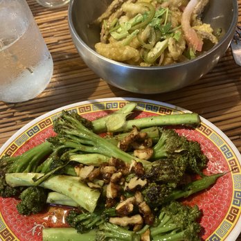 Le Mu Eats - Broccolini (season vegetables in maple soy sauce) and calamari - so yummy! - Comfort Food Near Me - Bethel, Maine Le Mu Eats - Broccolini (season vegetables in maple soy sauce) and calamari - so yummy! - Comfort Food Near Me - Bethel, Maine