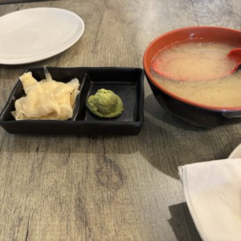 Sushi Beluga - Miso Soup and wasabi and ginger for sushi - Sushi Bars Near Me - Playa del Rey, California Sushi Beluga - Miso Soup and wasabi and ginger for sushi - Sushi Bars Near Me - Playa del Rey, California