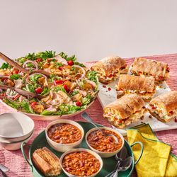 Panera Bread - Fall Catering Spread with Fuji Apple Chicken Salad, Spicy Fiesta Chicken Sandwich & Hearty Fireside Chili