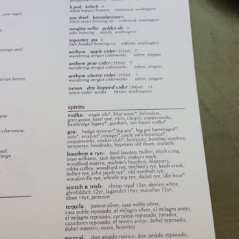 Terra Plata - Beer and spirits menu - New American Near Me - Seattle, Washington Terra Plata - Beer and spirits menu - New American Near Me - Seattle, Washington