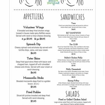 Halle's Hangout - Menu - New American Near Me - Savannah, Tennessee Halle's Hangout - Menu - New American Near Me - Savannah, Tennessee