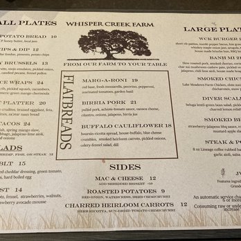 Whisper Creek Farm: The Kitchen - Menu, 06/2024 - Comfort Food Near Me - Orlando, Florida Whisper Creek Farm: The Kitchen - Menu, 06/2024 - Comfort Food Near Me - Orlando, Florida