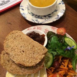 The sheiling & Ella's Café - £7 soup, bread, and salad...healthiest meal I had in my 2 weeks in the UK :)