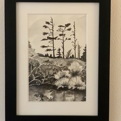 Vistra Framing & Gallery - 13x10 watercolor In wood frame and 8 mm mat.