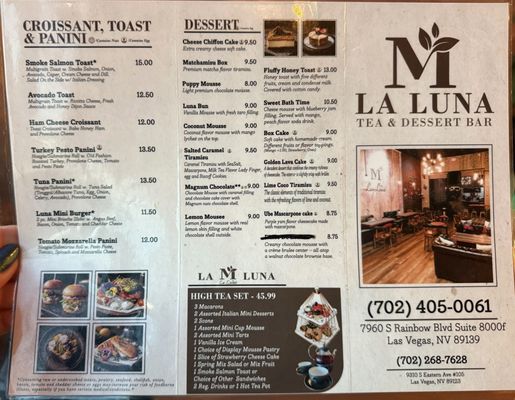 Menu photo 2 La Luna Tea and Dessert Bar Las Vegas, NV