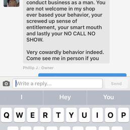 This is a message from the owner to me a customer who got his hair butchered by one of the owners so called gifted barbers This is a message from the owner to me a customer who got his hair butchered by one of the owners so called gifted barbers