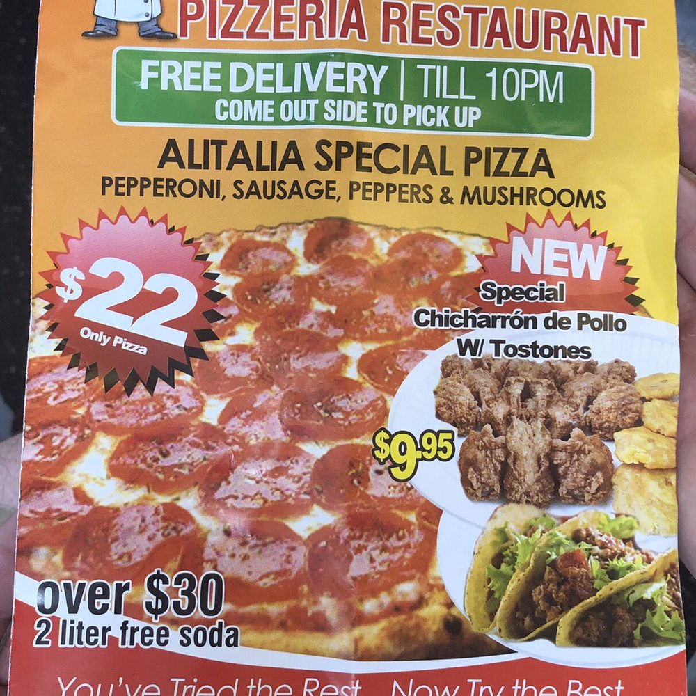 Alitalia Pizzeria - menu for the restaurant - Pizza Near Me - Bronx, New York