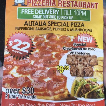 Alitalia Pizzeria - menu for the restaurant - Pizza Near Me - Bronx, New York Alitalia Pizzeria - menu for the restaurant - Pizza Near Me - Bronx, New York