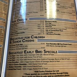 Dean's Family Restaurant - Menu