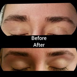 The Polished Peach - Before and after of eyebrow shaping