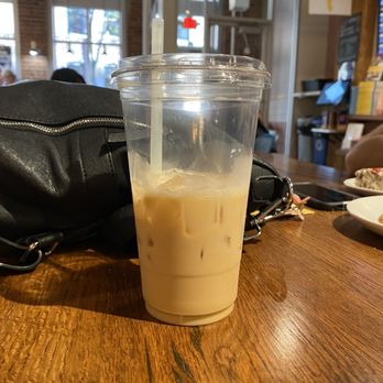Flour Bakery + Cafe - Maple vanilla, iced latte. Was not too sweet. I had it with oat milk and it was perfect. - Bakeries Near Me - Boston, Massachusetts