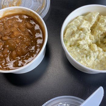 Calhoun Family Texas Barbeque - Bbq Brisket Baked Beans and Potato Salad - Barbeque Near Me - Murrieta, California