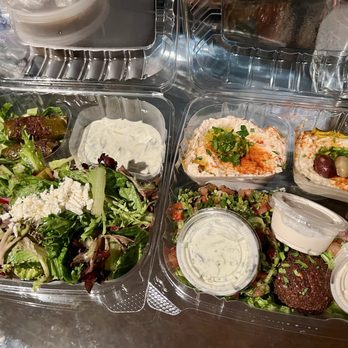 Wally's Cafe - Vegetarian platter (in 2 containers). Plus 2 extra sauces. - Middle Eastern Near Me - Emeryville, California Wally's Cafe - Vegetarian platter (in 2 containers). Plus 2 extra sauces. - Middle Eastern Near Me - Emeryville, California
