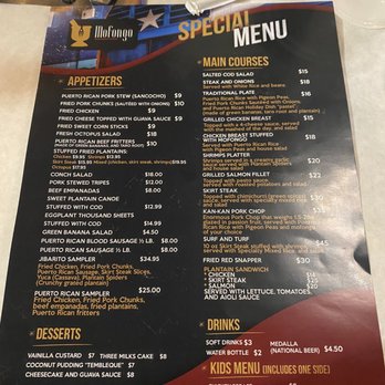 Mofongo - Menu - Puerto Rican Near Me - Miami, Florida