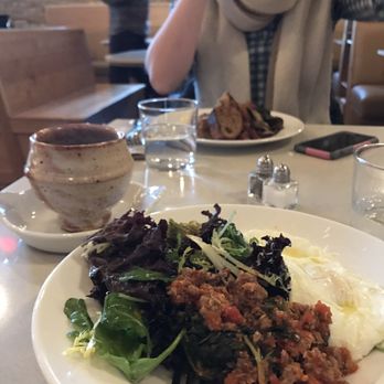 Alma - Bone broth + Heirloom white corn grits, sub mixed greens and roasted root vegetables for grits. Absolutely perfect! - Cafes Near Me - Minneapolis, Minnesota Alma - Bone broth + Heirloom white corn grits, sub mixed greens and roasted root vegetables for grits. Absolutely perfect! - Cafes Near Me - Minneapolis, Minnesota