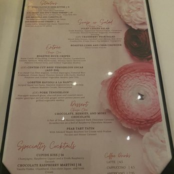 Julep Kitchen - Valentine's Day 2023 menu - American Near Me - Dillard, Georgia