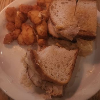 The Dram Shop Bar - Turkey Ruben with Fried cheese curds. - Sports Bars Near Me - Brooklyn, New York