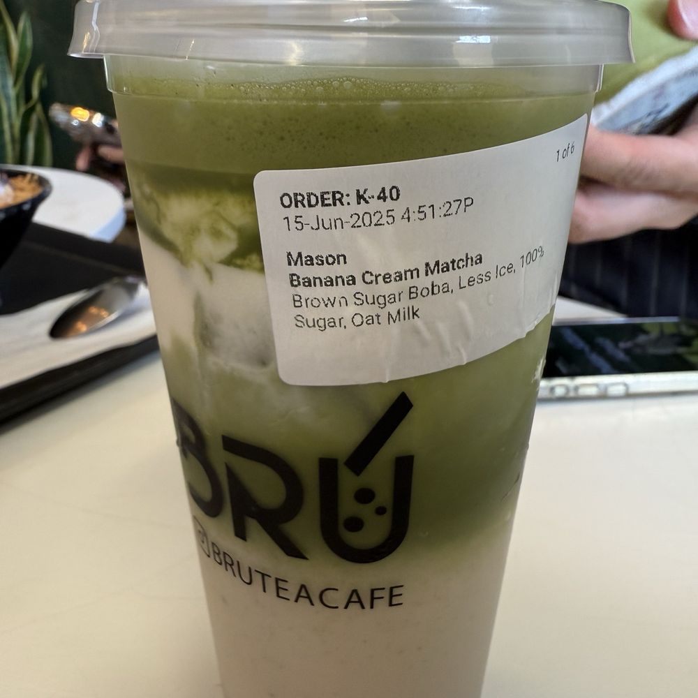 Bru Tea Cafe - Banana Cream Matcha - Bubble Tea Near Me - Elk Grove, California Bru Tea Cafe - Banana Cream Matcha - Bubble Tea Near Me - Elk Grove, California