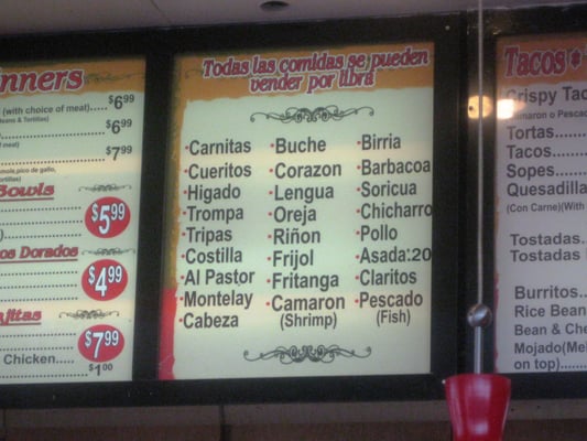 Menu photo 5 Carnitas Uruapan Victorville, CA