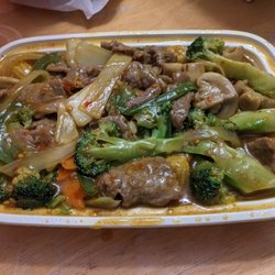 China 1 Buffet - Beef with Curry Sauce. Good ratio of meat to veggies, but zero taste, the most flavorless Chinese curry dish I've ever had.