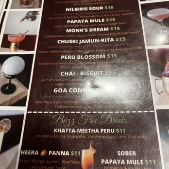 Shosha - Cocktail menu - Indian Near Me - Sunnyvale, California Shosha - Cocktail menu - Indian Near Me - Sunnyvale, California