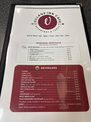 Menu photo 2 Village Inn Cafe Orinda, CA