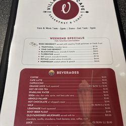 Village Inn Cafe - Menu 2026