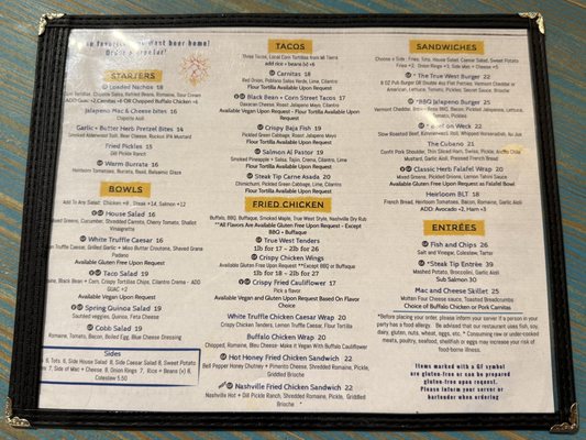 Menu photo 1 True West Acton, MA Menu photo 1 True West Acton, MA