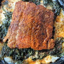 Cajun Salmon Spud with Spinach