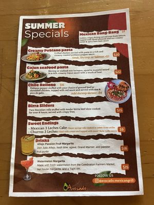 Menu photo 1 Avocado Mexican Grill Celebration, FL