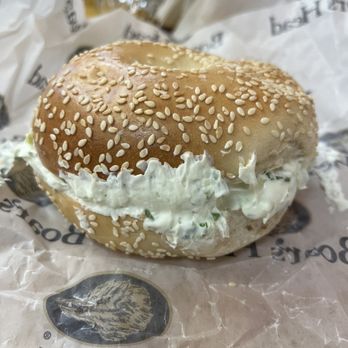Jersey Oven - Sesame Bagel with Scallion Cream Cheese - Bagels Near Me - Mt. Juliet, Tennessee