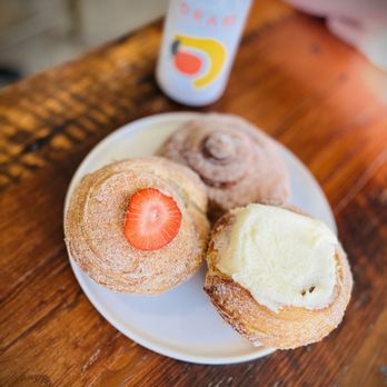 Levee Baking Co. - three donuts on a plate - Bakeries Near Me - New Orleans, Louisiana Levee Baking Co. - three donuts on a plate - Bakeries Near Me - New Orleans, Louisiana