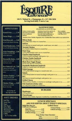 Menu photo 4 Esquire Lounge Champaign, IL