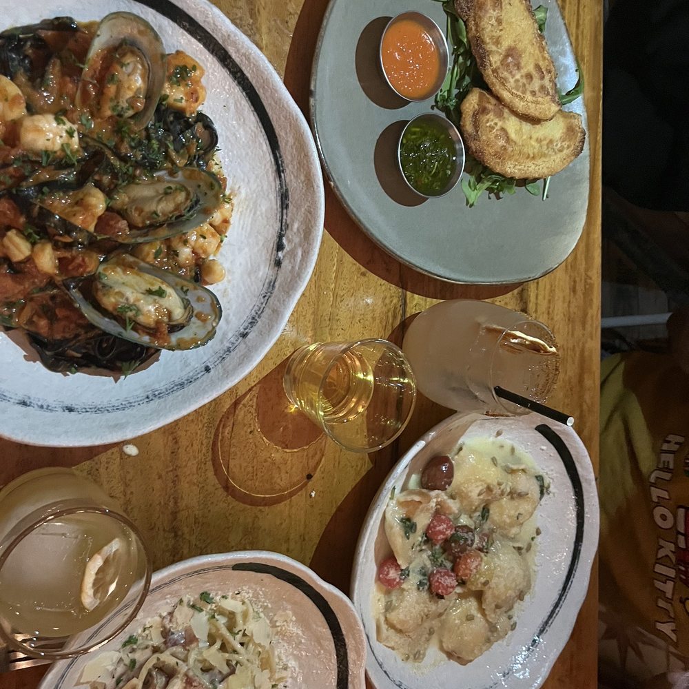 Brava Garden Eatery - Cheese Empanadas, lemon ravioli, Carbonara, black ink seafood - Wine Bars Near Me - Pleasanton, California Brava Garden Eatery - Cheese Empanadas, lemon ravioli, Carbonara, black ink seafood - Wine Bars Near Me - Pleasanton, California