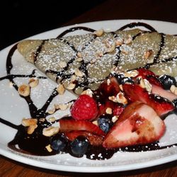 Le French - The Chocolate and Fruit Crepe was made with berries, Nutella, chocolate syrup, & hazelnuts.